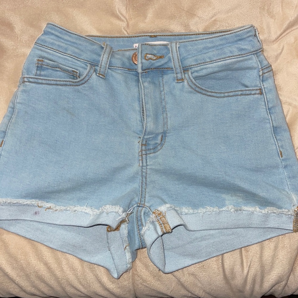 SO brand high rise jean shorts
